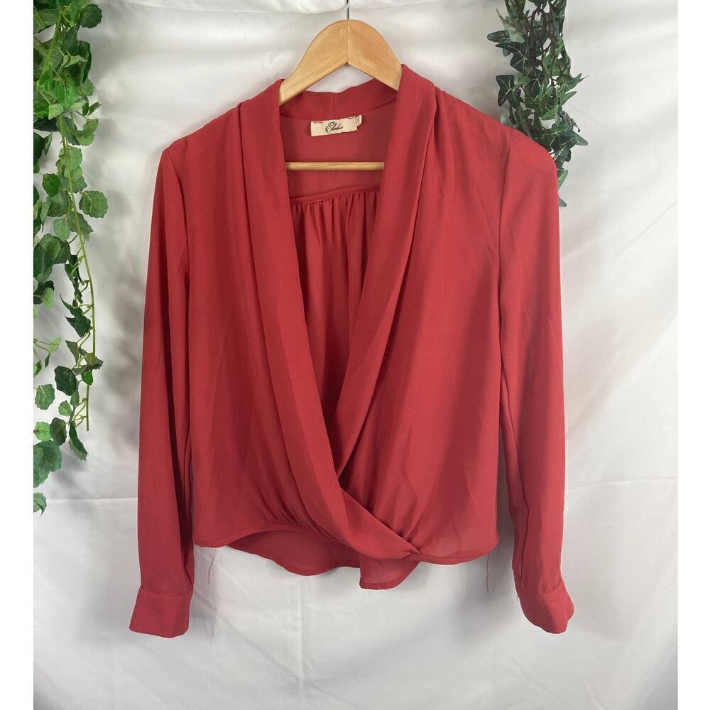 Elodie wrap front long sleeve top